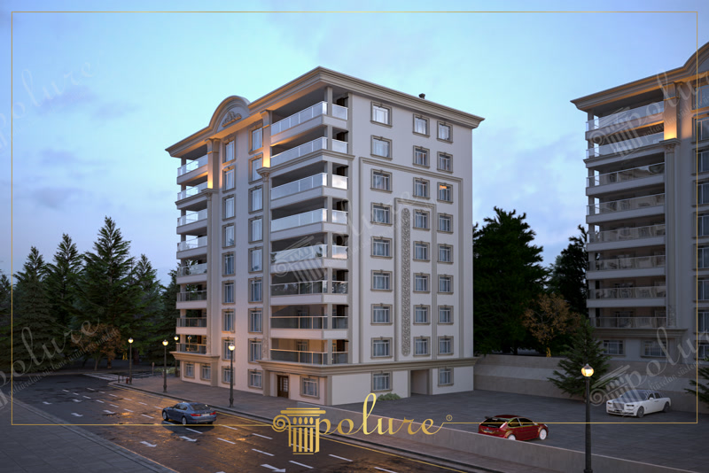 Çok Katlı Apartman Cephelerinde Poliüretan Söve ve Pilasterler