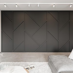 Modern Antrasit Zeminlerde Geometrik Poliüretan Çıtalar
