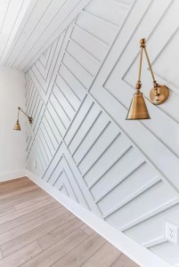 Açık Renk Duvarlarda Modern Geometrik Poliüretan Çıta Zarafeti