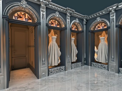 Gelinlik Mağazası Vitrinlerinde Poliüretan Pilaster ve Kemer Modelleri