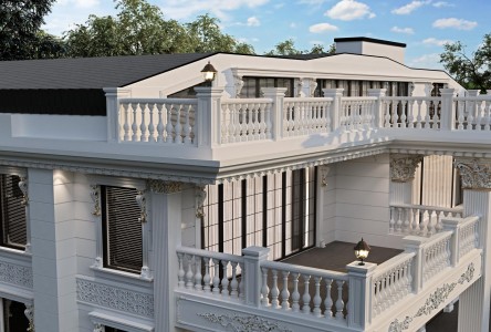 Villa Dış Cephe Poliüretan Pilaster Sütun ve Balustrad Sistemleri