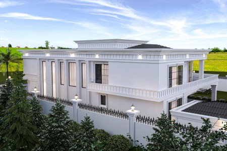 Uzun Dikey Pencereli Villalarda Poliüretan Cephe Paneli ve Pilaster Uygulaması