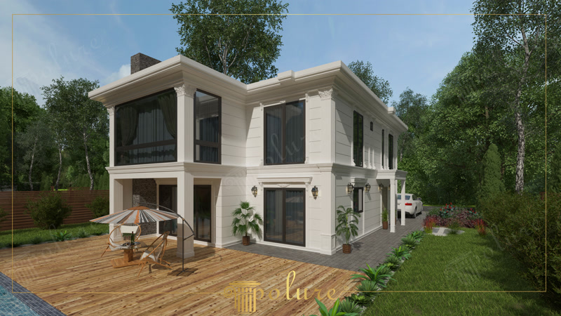Modern Villalar İçin Estetik Poliüretan Dış Cephe Profilleri