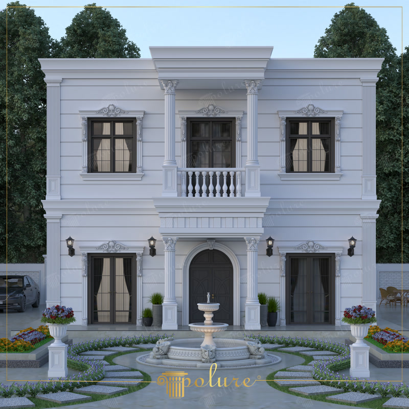 Poliüretan Söve ve Panellerle İki Katlı Klasik Villa Cepheleri