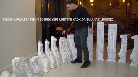 Uzun ve kısa poliüretan payanda çeşitleri topluca sergileniyor