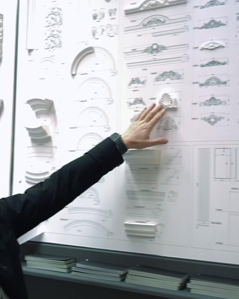Kemer ve dekoratif cephe elemanlarının çizimleriyle üç boyutlu örnekleri