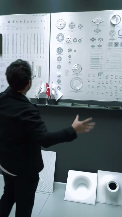 Pano üzerinde farklı dairesel motifler ve profil seçenekleri açıklanıyor