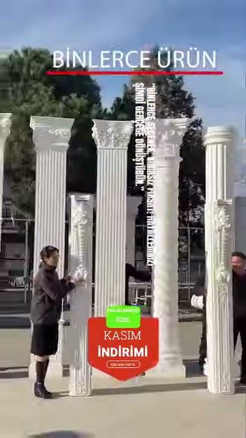 Farklı gövde desenlerine sahip uzun sütunlar açık alanda tanıtılıyor