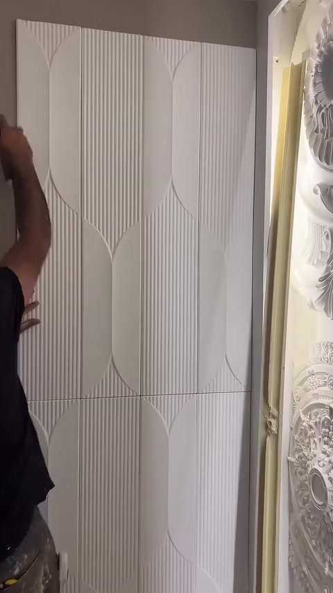 Poliüretan 3D Desenli Duvar Paneli Montajı