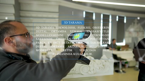 Tarayıcı ekranı, atölyedeki bezemeli başlığın yüzeyini renkli gösteriyor.