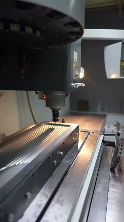 Kesici başlık dekoratif panel boyunca düzenli kanallar işlemeyi sürdürüyor