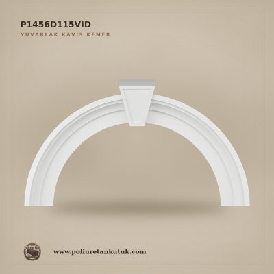 P1456D115VID Dekoratif Poliüretan Kilit Taşlı Kavis Kemer 17x155x87 cm