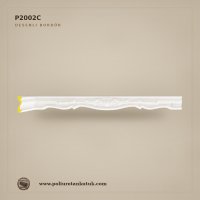P2002C Poliüretan 5x15 cm Desenli Rölyef Duvar Bordürü
