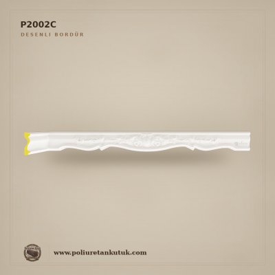 P2002C Poliüretan 5x15 cm Desenli Rölyef Duvar Bordürü