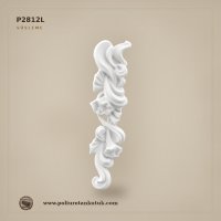 Poliüretan Kütük P2812L Dikey Çiçekli Süsleme Apliği (33x8 cm)