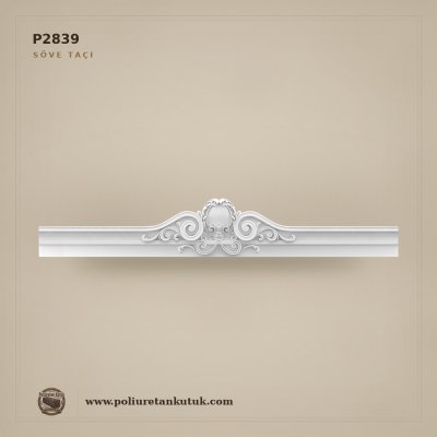 255x2400x375 mm Oval Madalyonlu Poliüretan Dış Cephe Taç Modeli