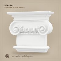 Poliüretan Kütük Neoklasik Kıvrımlı Pilaster Sütun Başlığı 7x22 cm