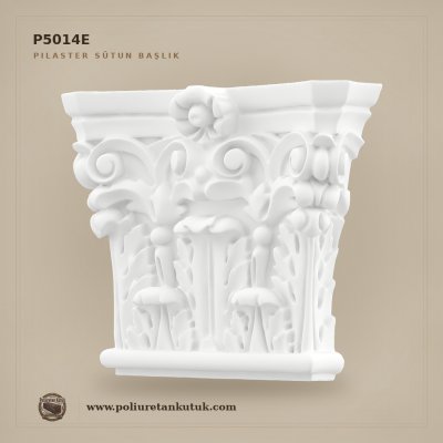 Poliüretan Kütük Çiçek Rozetli Dekoratif Sütun Başlığı 5x20 cm