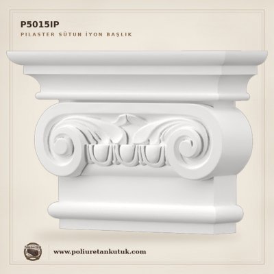 Poliüretan İyonik Tasarım Pilaster Sütun Başlığı 6x21x15 cm