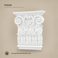 P5020E Klasik Poliüretan Pilaster Sütun Başlığı 5.8x27.3x31 cm