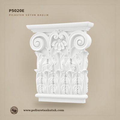 P5020E Klasik Poliüretan Pilaster Sütun Başlığı 5.8x27.3x31 cm