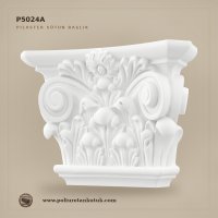 Akant Yapraklı Poliüretan Pilaster Sütun Başlığı 13x43 cm