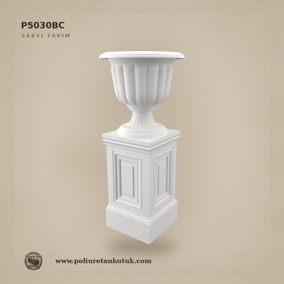 Poliüretan Klasik Saksı ve Kaide Takımı 48x107 cm P5030BC