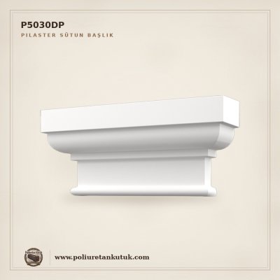 Poliüretan Kütük Klasik Desenli Pilaster Sütun Başlığı 10x43x19 cm