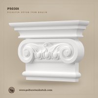 Poliüretan Kütük İyonik Tasarım Pilaster Sütun Başlığı 9x42x29 cm