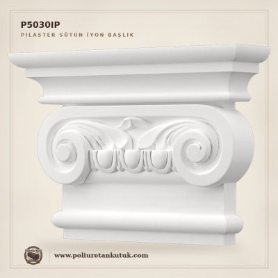 Poliüretan Kütük İyonik Tasarım Pilaster Sütun Başlığı 9x42x29 cm