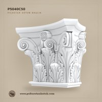 P5040C50 Dekoratif Poliüretan Akant Yapraklı Pilaster Başlığı (36x72x55 cm)