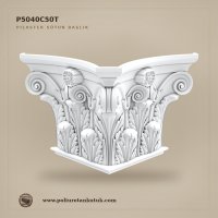 P5040C50T Poliüretan Akant Motifli Dev Pilaster Başlığı (45x91x55 cm)