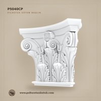 P5040CP Yassı Formlu Dekoratif Poliüretan Pilaster Başlığı (20x72x55 cm)