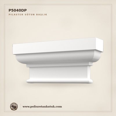 P5040DP Dor Stili Dekoratif Poliüretan Pilaster Başlığı (12x56x25 cm)