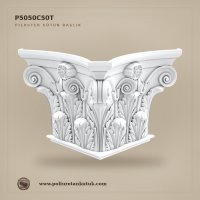 Poliüretan Kütük P5050C50T Akant Yapraklı ve Volütlü Sütun Başlığı (57x114x70 cm)