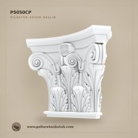 Poliüretan Kütük P5050CP Klasik Motifli Pilaster Sütun Başlığı (25x90x70 cm)