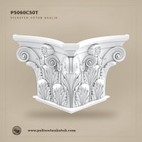 Poliüretan Akant Yapraklı Volütlü Pilaster Sütun Başlığı (68x136x84 cm)