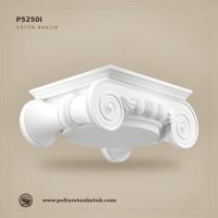 İyonik Tarz Poliüretan Sütun Başlığı 85x85 cm - Sarmal Motifli