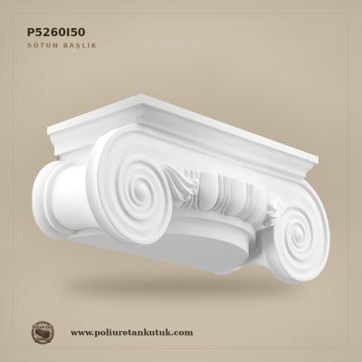 P5260I50 Poliüretan İyonik Volütlü Yarım Sütun Başlığı 35x93 cm