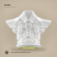 P5280 Poliüretan Akant Yapraklı Sütun Başlığı 128x128 cm