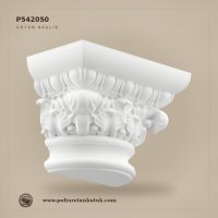 Poliüretan Akant Yapraklı Yarım Sütun Başlığı 18x36 cm