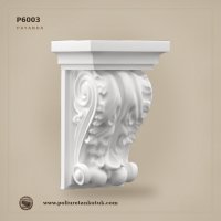 Klasik Yaprak ve Volüt Motifli Poliüretan Payanda 75x95x155 mm