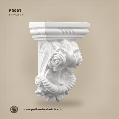 Gül Kabartmalı Dekoratif Poliüretan Payanda 69x140x206 mm