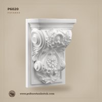 P6020 Klasik Oyma Desenli Poliüretan Payanda 9.7x18x27 cm