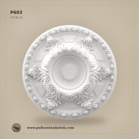 P603 Dekoratif Poliüretan Tavan Göbeği ve Rozeti 59x59 cm