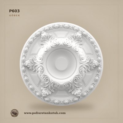 P603 Dekoratif Poliüretan Tavan Göbeği ve Rozeti 59x59 cm