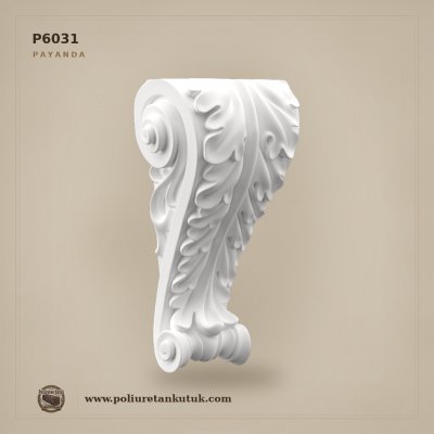 P6031 Akant Yapraklı Dekoratif Poliüretan Payanda 12.5x17x30 cm