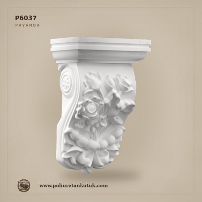 Dekoratif Poliüretan Çiçek Motifli Payanda Konsol 11x20x32 cm P6037