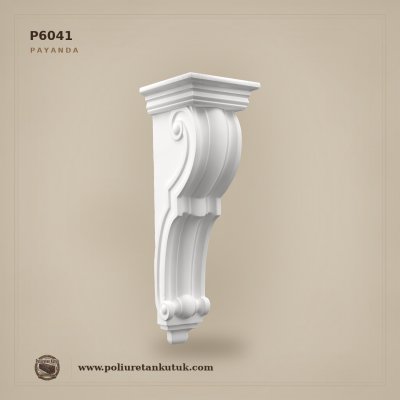P6041 Poliüretan Akant Yapraklı Dekoratif Payanda 23x20x66 cm