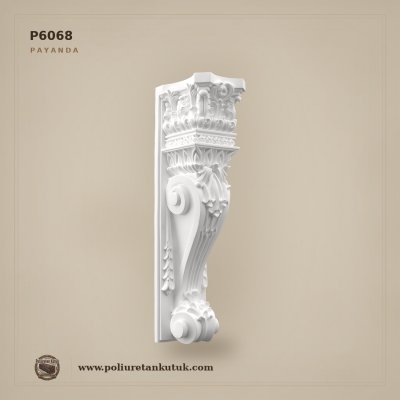 Poliüretan Akant Yapraklı Oymalı Payanda (21x17x70 cm)